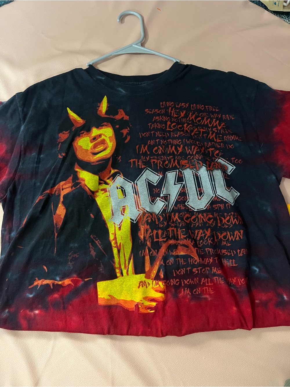 AC/DC Black Tee with Red & Yellow Graphic